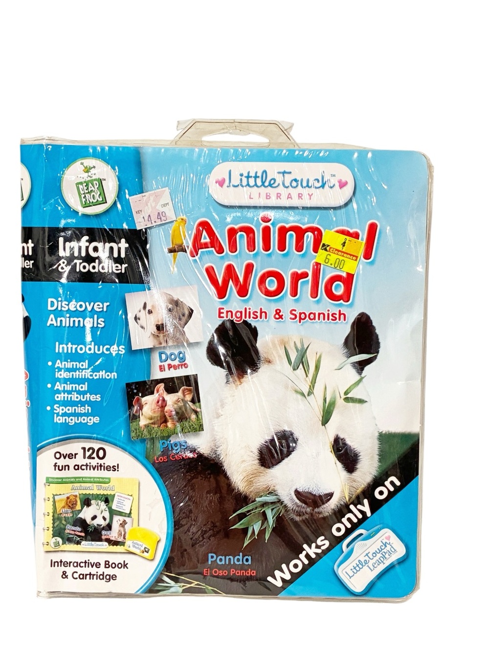 LeapFrog Little Touch‎ Animal World English and Spanish Cartridge & Book Plastic